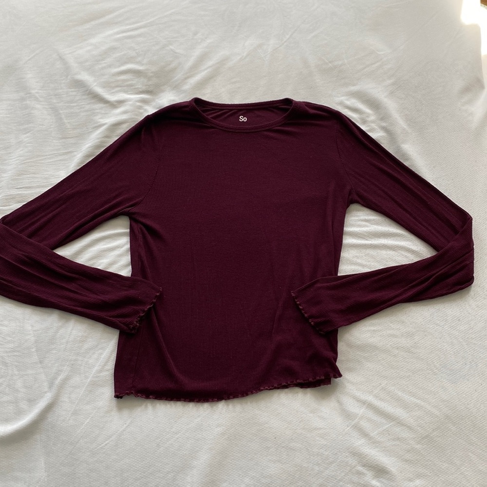 SO, long sleeve, Purple/ Maroon, Size M
